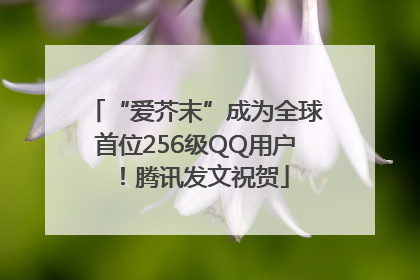 “爱芥末”成为全球首位256级QQ用户！腾讯发文祝贺