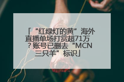 “红绿灯的黄”海外直播单场打赏超71万？账号已删去“MCN三只羊”标识