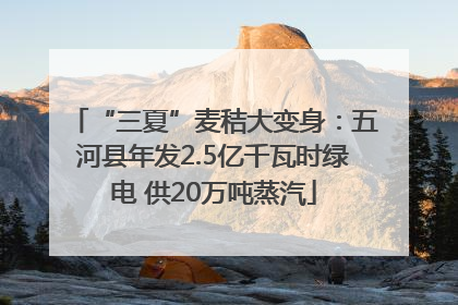 “三夏”麦秸大变身：五河县年发2.5亿千瓦时绿电 供20万吨蒸汽
