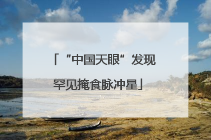 “中国天眼”发现罕见掩食脉冲星