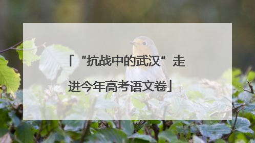 “抗战中的武汉”走进今年高考语文卷