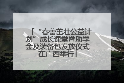 “春蕾茁壮公益计划”成长课堂暨助学金及装备包发放仪式在广西举行