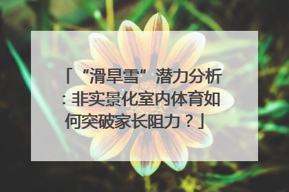 “滑旱雪”潜力分析：非实景化室内体育如何突破家长阻力？