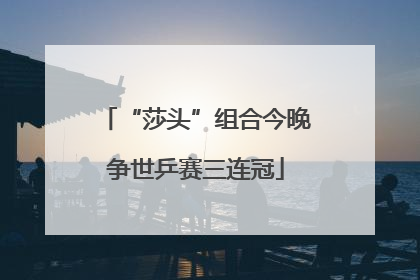 “莎头”组合今晚争世乒赛三连冠