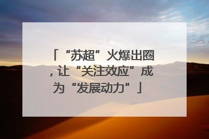 “苏超”火爆出圈，让“关注效应”成为“发展动力”
