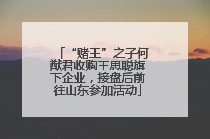 “赌王”之子何猷君收购王思聪旗下企业，接盘后前往山东参加活动