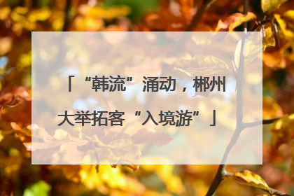“韩流”涌动，郴州大举拓客“入境游”