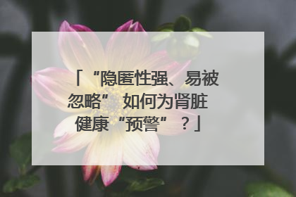 “隐匿性强、易被忽略” 如何为肾脏健康“预警”？