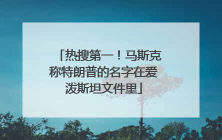 热搜第一！马斯克称特朗普的名字在爱泼斯坦文件里
