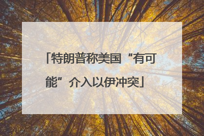 特朗普称美国“有可能”介入以伊冲突