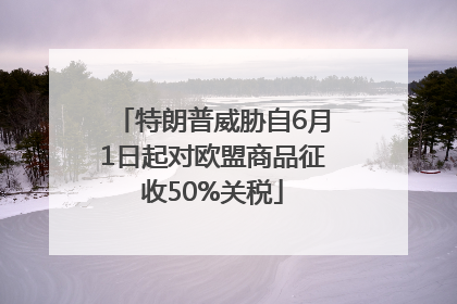 特朗普威胁自6月1日起对欧盟商品征收50%关税