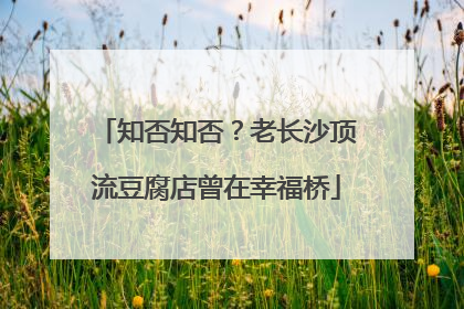 知否知否？老长沙顶流豆腐店曾在幸福桥