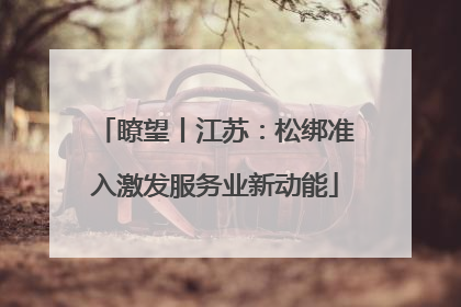 瞭望丨江苏：松绑准入激发服务业新动能