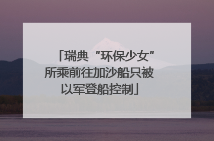 瑞典“环保少女”所乘前往加沙船只被以军登船控制