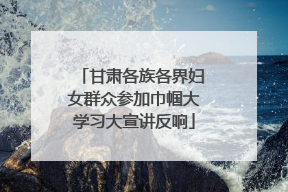 甘肃各族各界妇女群众参加巾帼大学习大宣讲反响