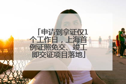 申请到拿证仅1个工作日，上海首例证照免交、竣工即交证项目落地