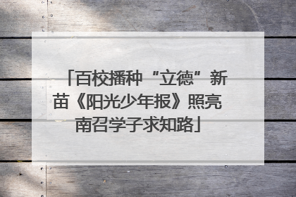 百校播种“立德”新苗《阳光少年报》照亮南召学子求知路