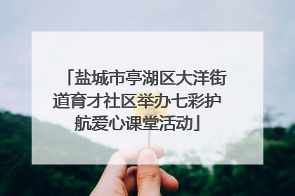 盐城市亭湖区大洋街道育才社区举办七彩护航爱心课堂活动