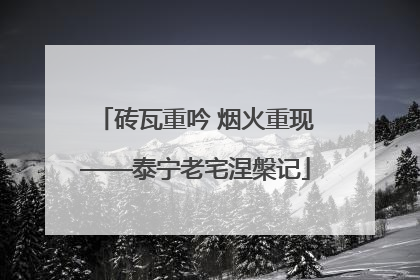 砖瓦重吟 烟火重现——泰宁老宅涅槃记