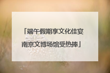 端午假期享文化佳宴 南京文博场馆受热捧