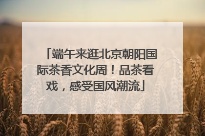 端午来逛北京朝阳国际茶香文化周！品茶看戏，感受国风潮流