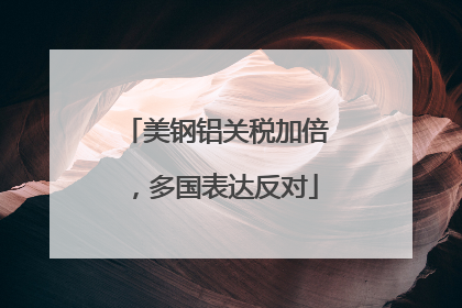 美钢铝关税加倍，多国表达反对
