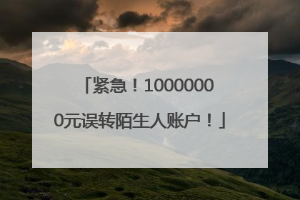 紧急！10000000元误转陌生人账户！