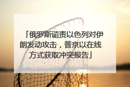 俄罗斯谴责以色列对伊朗发动攻击，普京以在线方式获取冲突报告