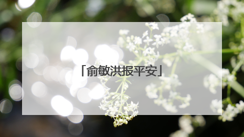 俞敏洪报平安
