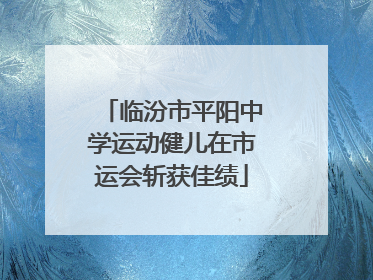 临汾市平阳中学运动健儿在市运会斩获佳绩