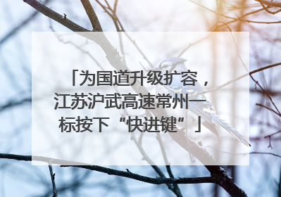 为国道升级扩容，江苏沪武高速常州一标按下“快进键”