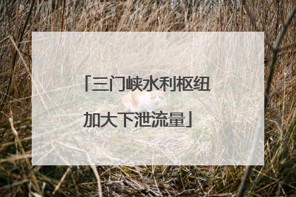 三门峡水利枢纽加大下泄流量