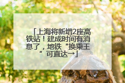 上海将新增2座高铁站！建成时间有消息了，地铁“换乘王”可直达→