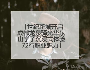 世纪新城开启 成都龙泉驿光华东山学子沉浸式体验72行职业魅力