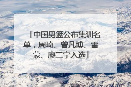 中国男篮公布集训名单，周琦、曾凡博、雷蒙、廖三宁入选