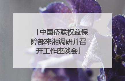 中国侨联权益保障部来湘调研并召开工作座谈会