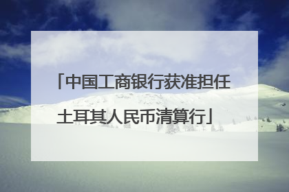 中国工商银行获准担任土耳其人民币清算行