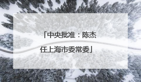 中央批准：陈杰任上海市委常委