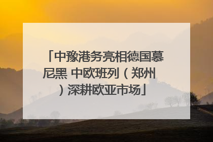 中豫港务亮相德国慕尼黑 中欧班列（郑州）深耕欧亚市场