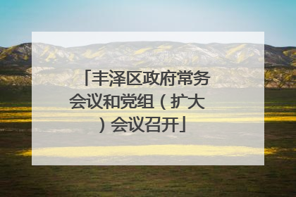 丰泽区政府常务会议和党组（扩大）会议召开