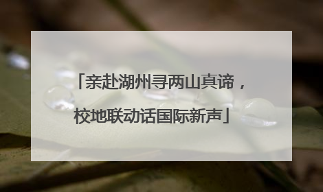 亲赴湖州寻两山真谛，校地联动话国际新声