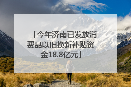 今年济南已发放消费品以旧换新补贴资金18.8亿元