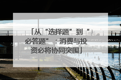 从“选择题”到“必答题”：消费与投资必将协同突围