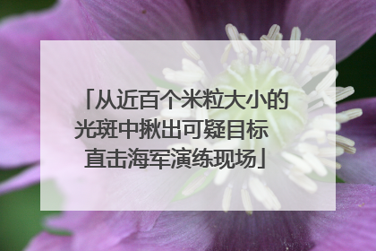 从近百个米粒大小的光斑中揪出可疑目标 直击海军演练现场