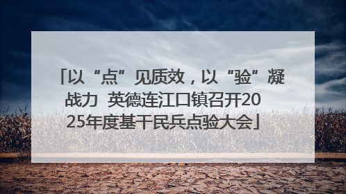 以“点”见质效，以“验”凝战力  英德连江口镇召开2025年度基干民兵点验大会