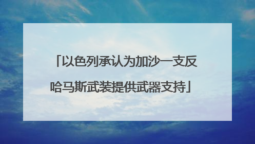 以色列承认为加沙一支反哈马斯武装提供武器支持