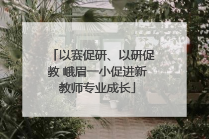 以赛促研、以研促教 峨眉一小促进新教师专业成长