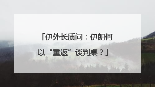 伊外长质问：伊朗何以“重返”谈判桌？