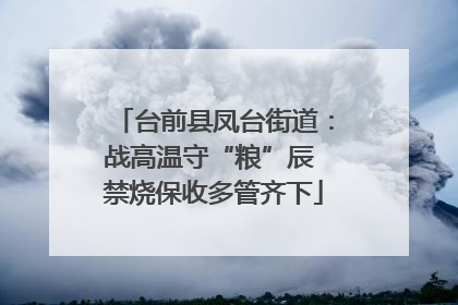 台前县凤台街道：战高温守“粮”辰 禁烧保收多管齐下