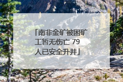 南非金矿被困矿工暂无伤亡 79人已安全升井